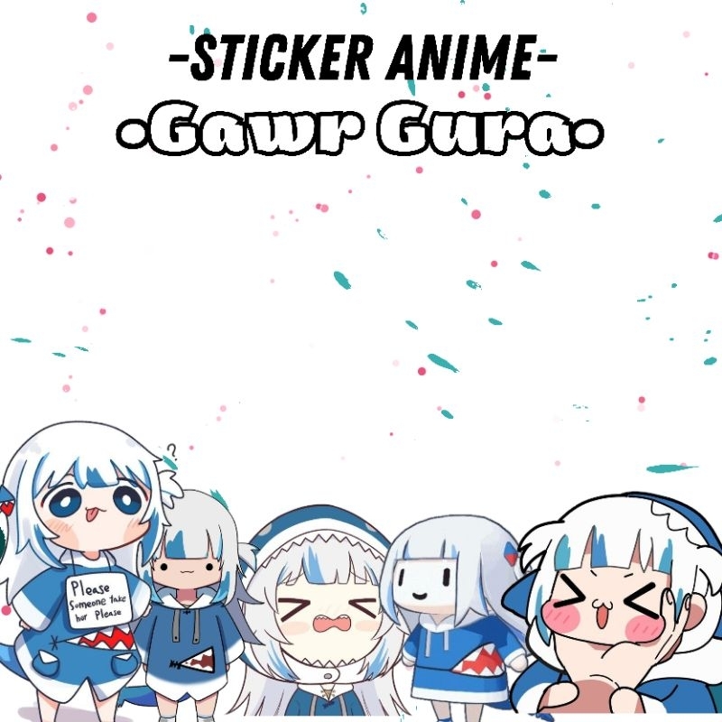 Sticker Anime Gawr Gura Hololive EN Waterproof