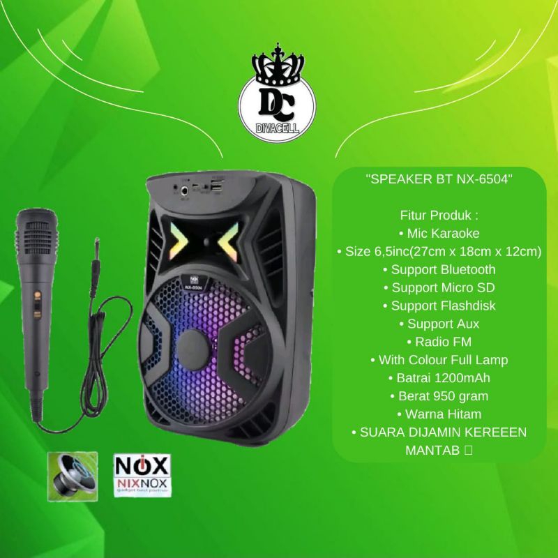 READY STOCK BESTIE "SPEAKER BT NIXNOX NX-6504"