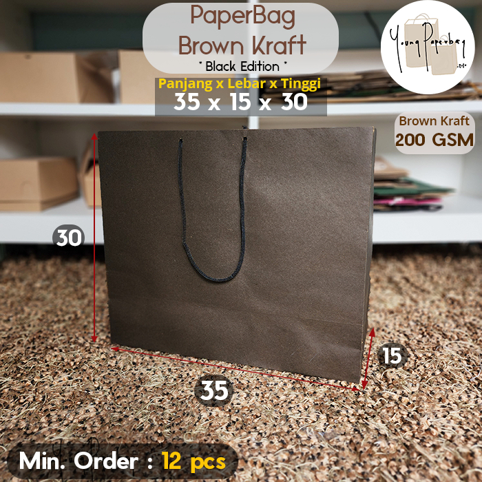 

[200 GSM] Paper Bag/Tas Kertas Paperbag Color Polos Kraft 35 x 15 x 30 (1 pcs)