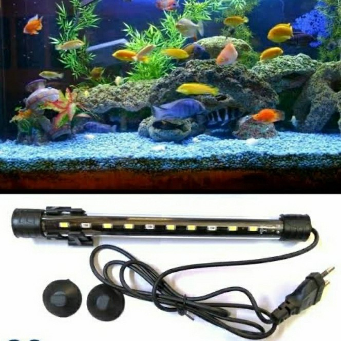 Lampu Celup Aquarium 30 Cm - Cahaya Led Kolam Ikan Aquascape 30Cm