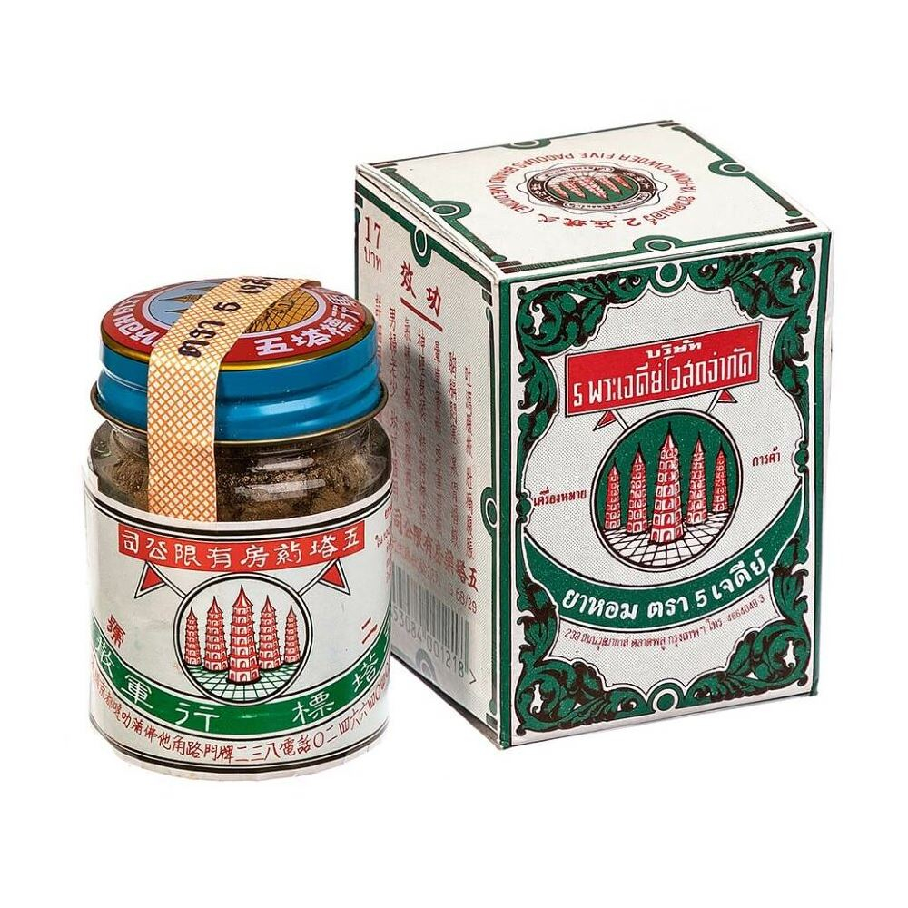 FIVE PAGODAS YA-HOM Powder Tjap Lima Menara Botol 25 Gr  ~ untuk Mengatasi Sakit Perut..Mulas..Mencr