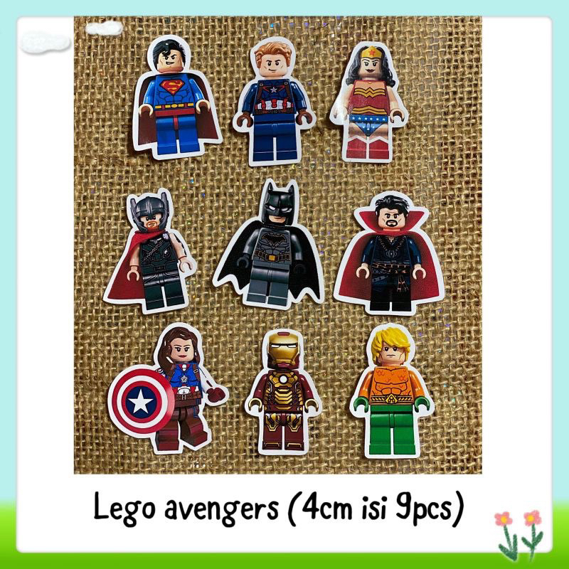 

9pcs sticker tempelan glossy lego avengers