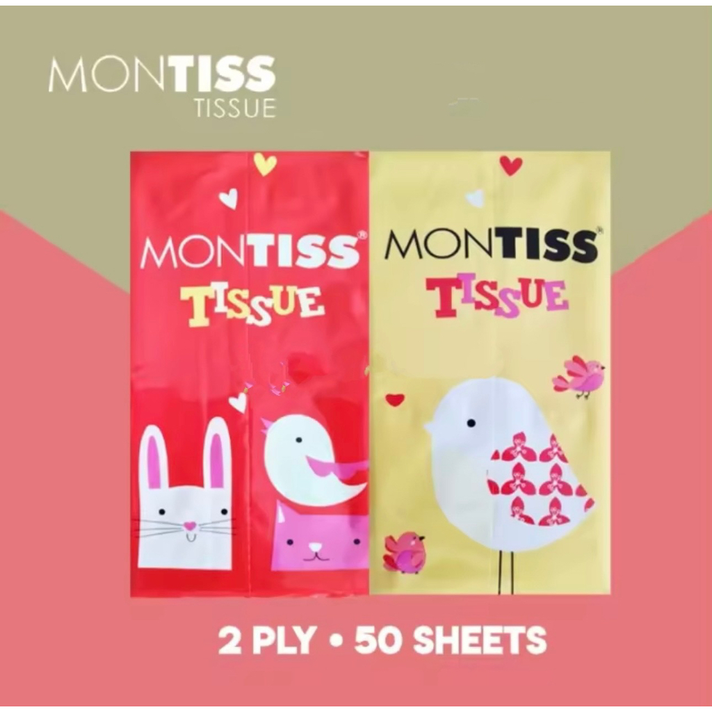 Tissue montiss travel pack tisu 50 sheets 2 ply [ MONTIS 50 SHEET]