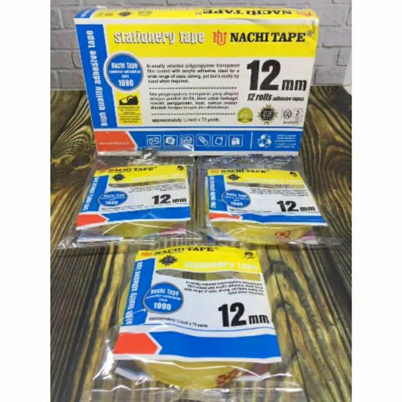 

ISOLASI NACHI TAPE STATIONERY PREMIUM 12MM 72YARD