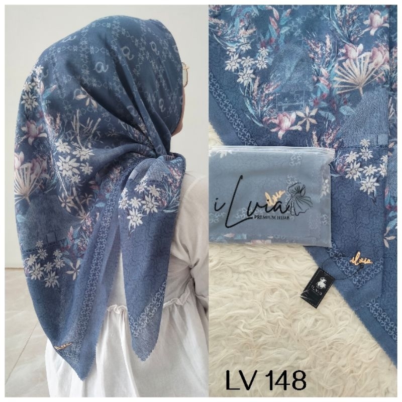 ILVIA HIJAB (BISA COD) SEGIEMPAT VOAL MOTIF PREMIUM FREE PACKING POUNCH / JILBAB SEGIEMPAT / HIJAB S