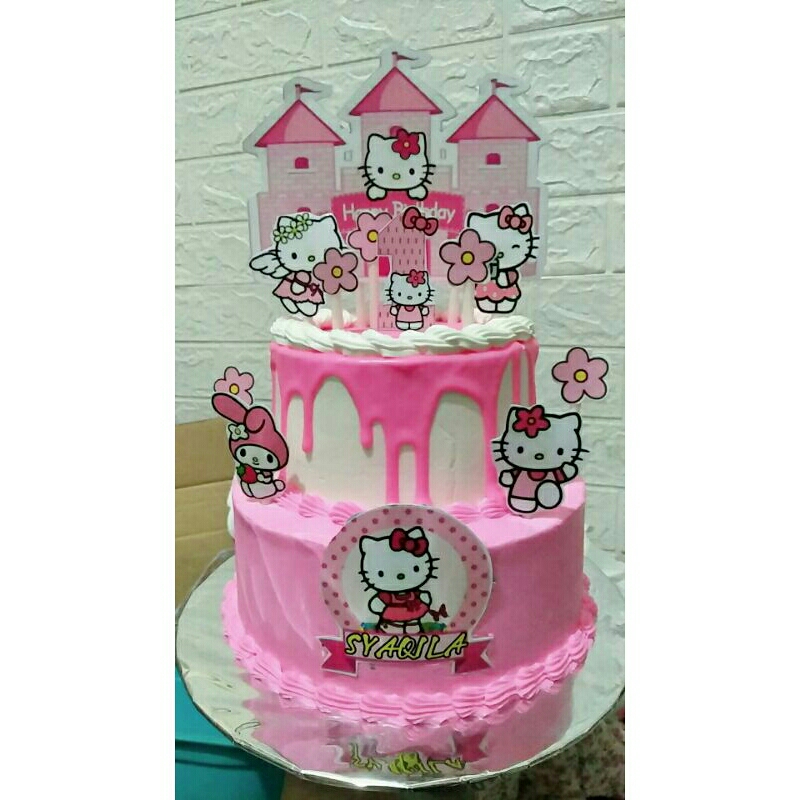 

cake tinggkat hello kitty