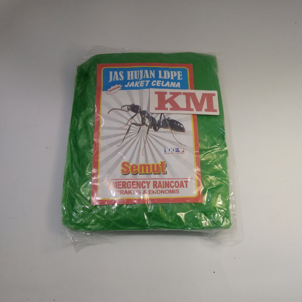 (BAL 12 BIJI, WARNA ACAK) JAS HUJAN LDPE JAKET CELANA SEMUT