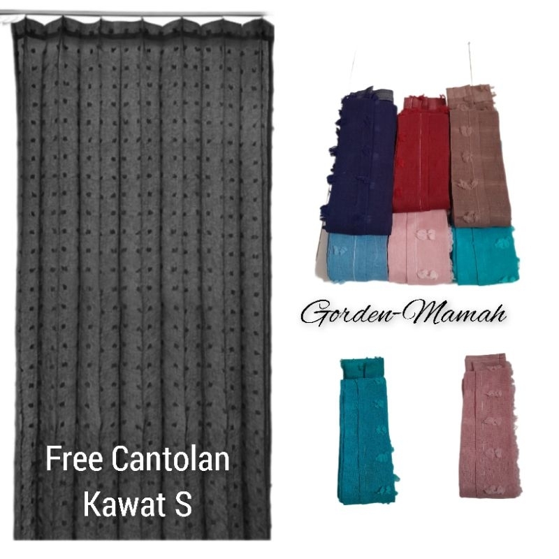 gorden vitrase ruby / gorden dalaman jendela / gorden lapisan dalam putih / gorden jendela / gorden 