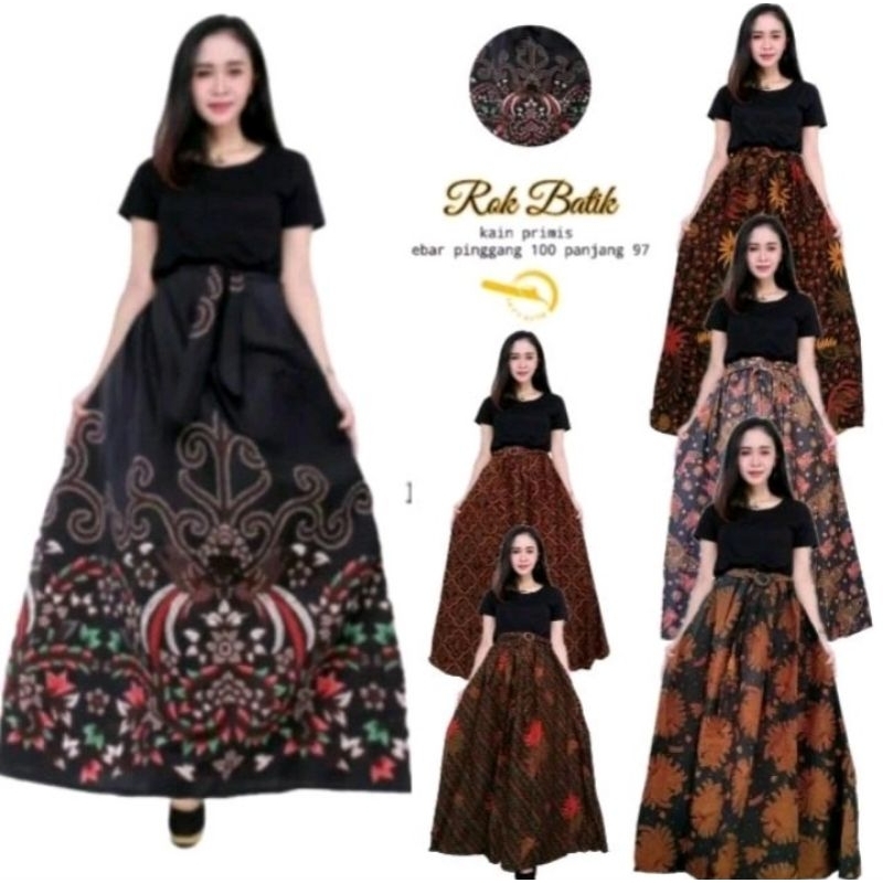 Rok Pendek Batik Wanita Dewasa Rok Batik Cap Handmade Bahan Katun Pinggang Karet
