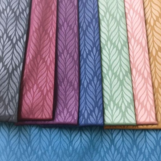 KAIN BAHAN WOLVIS WOLFIS EMBOSS MOTIF DAUN BAHAN BAJU DRESS KEKINIAN