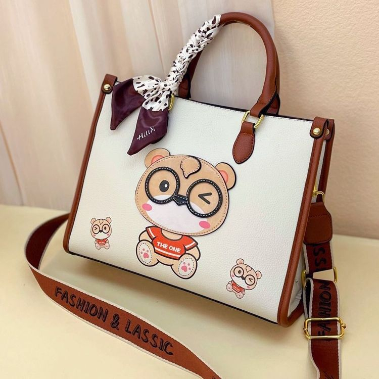 Tas Tote Wanita 7970 Fashion Bag Import Murahh Tas Motif Kartun Tupai Berkaca Mata Yans Collections