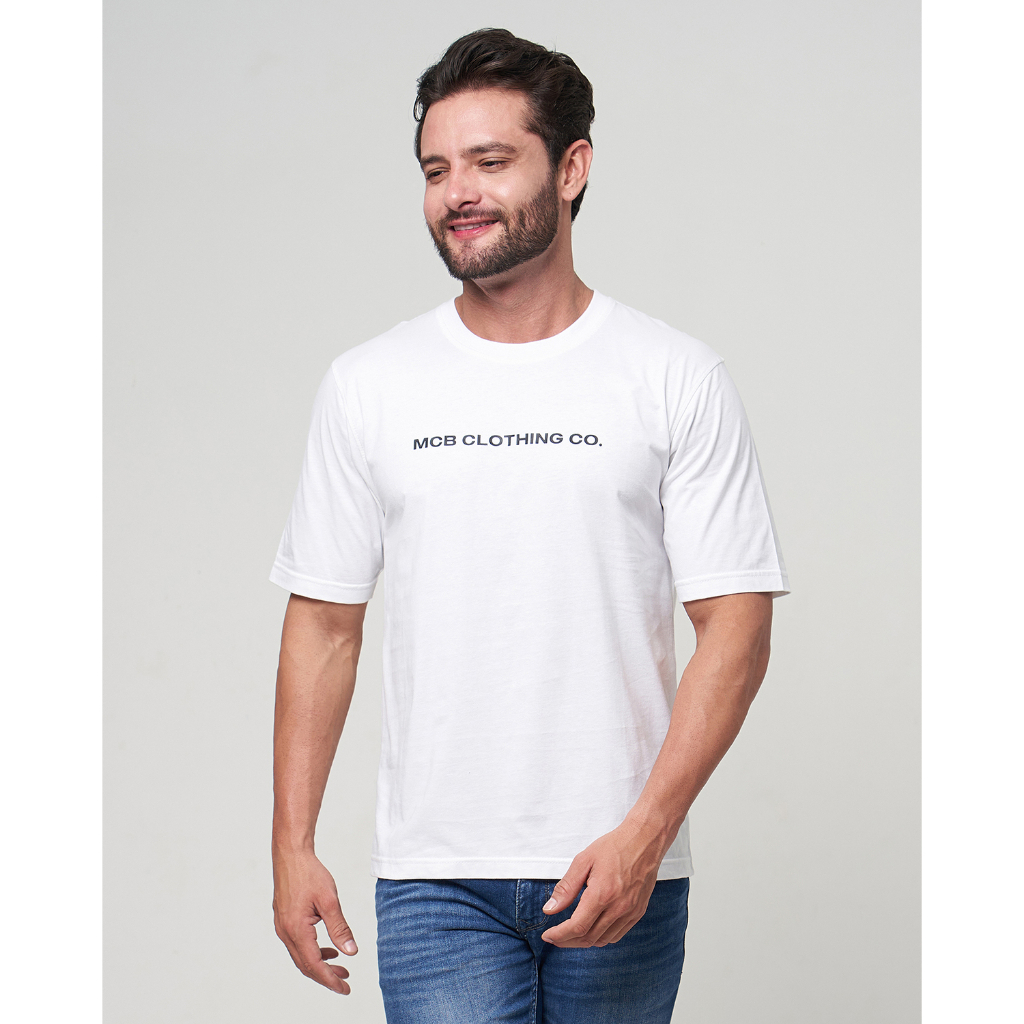 MCB Oversized T-shirt Pria Basic Black White - 1905033-06033