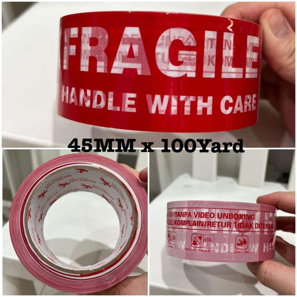 

Lakban Fragile KSATRIA Tape 45mm x 100Yard