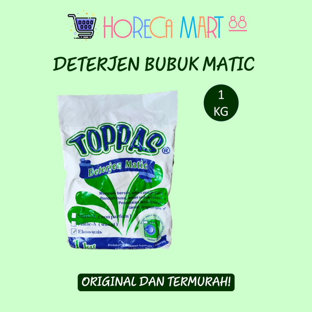 Deterjen Bubuk Matic Ekonomis Sabun Cuci Baju Bubuk Toppas 1kg