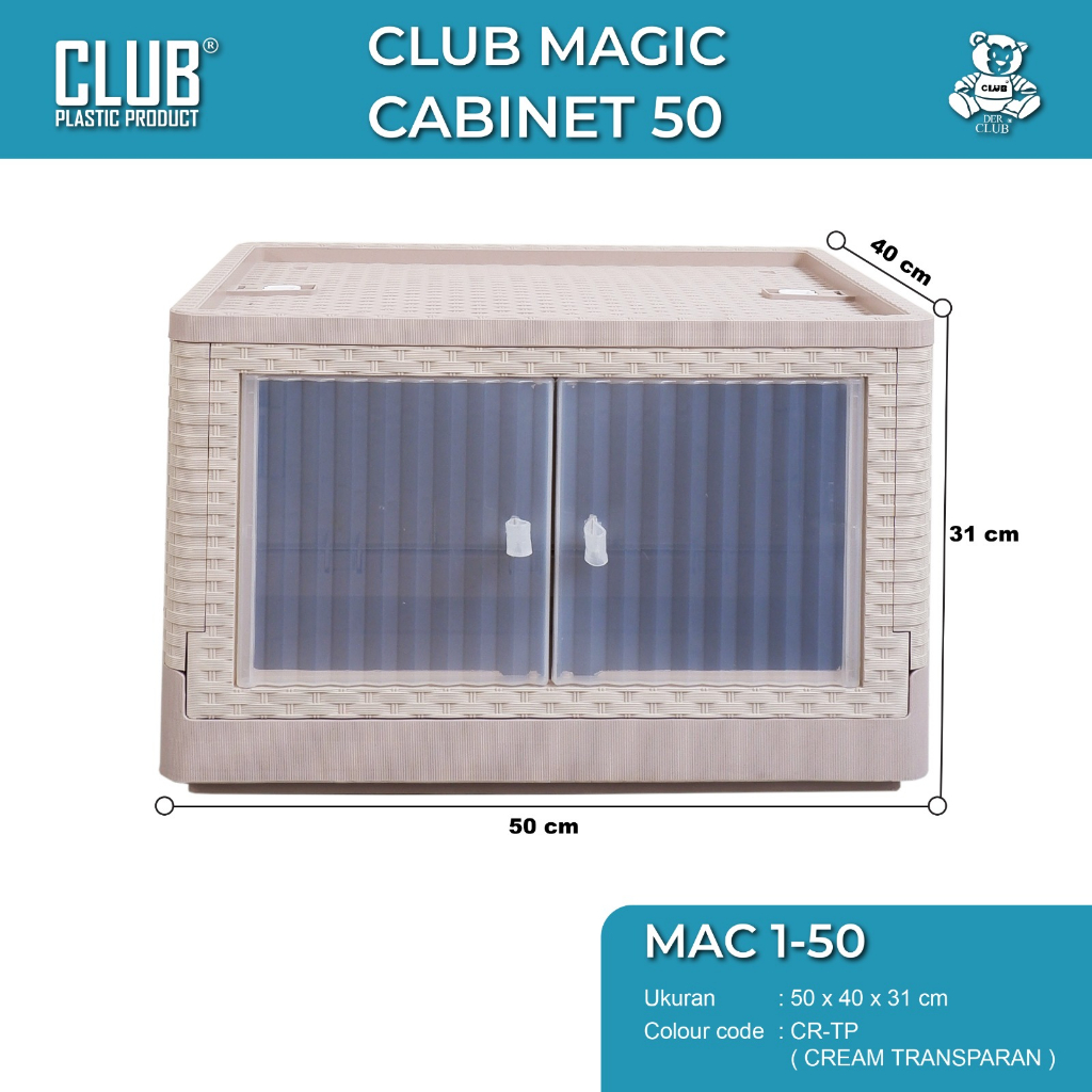 CLUB Magic Cabinet 50 (HANYA 1 SUSUN) - Lemari Portable Serbaguna - Lemari Pakaian Portable - Lemari