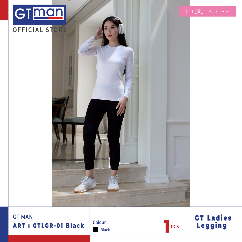 GT Ladies Legging GTLGR-01 Black (BAHAN TEBAL SUPER QUALITY)