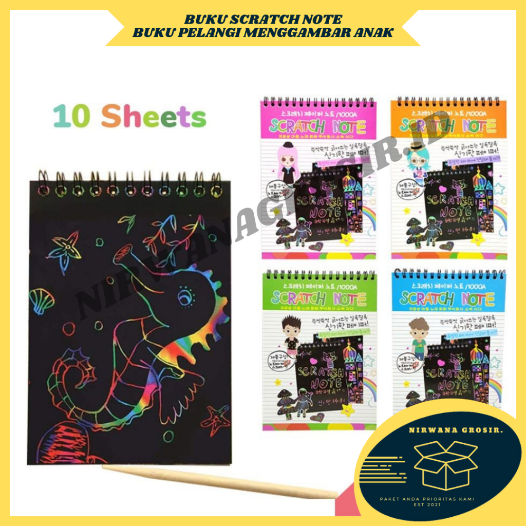

SCRATCH NOTE PAPER RAINBOW / BUKU GAMBAR TULIS ANAK PELANGI