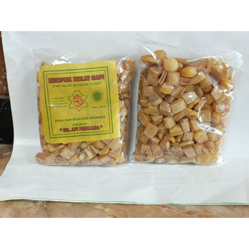 

krecek Rambak kotak dadu Super krupuk kulit sapi (500gram)