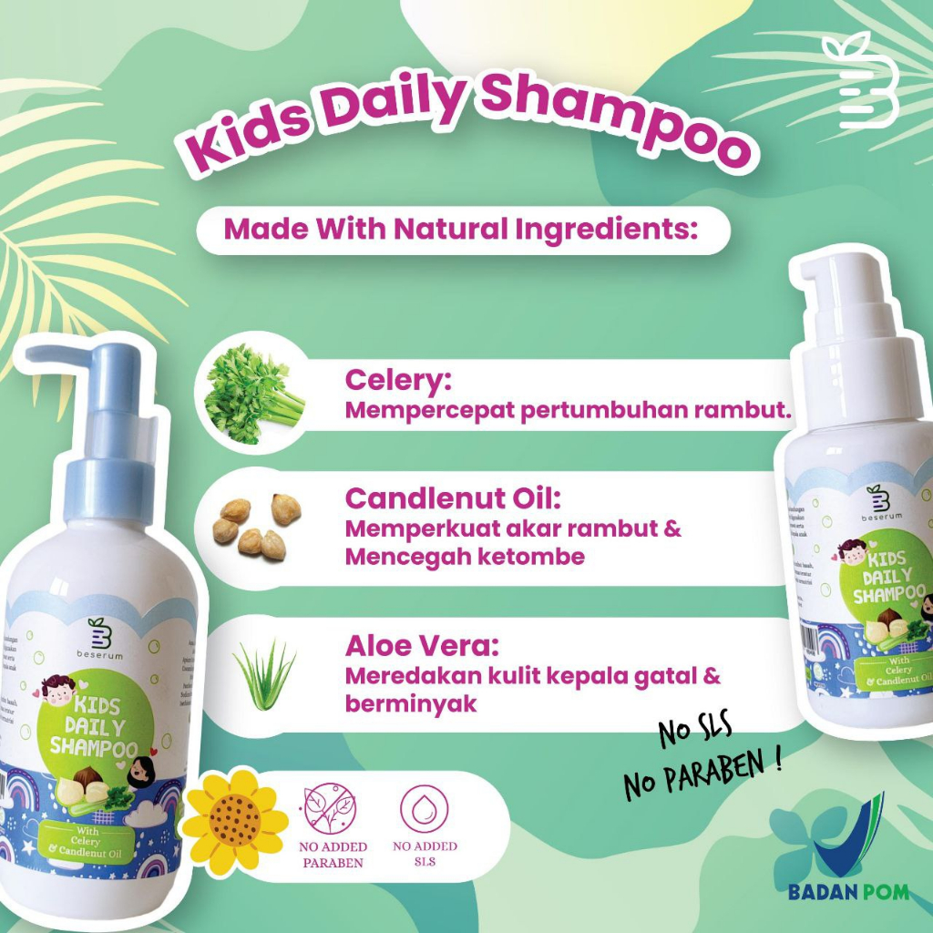 [BPOM] KIDS Shampoo 50ml/140ml BESERUM / Shampo Penyubur Rambut Anak Untuk Kulit Sensitive