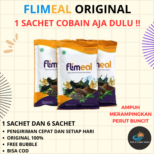 

Flimeal Meal Replacement Original 1 Sachet Dan 6 Sachet Detox Pelangsing Alami BPOM