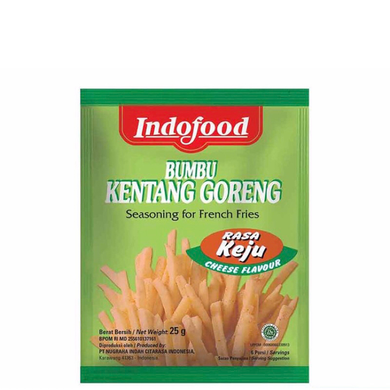 

Indofood bumbu kentang Goreng 25g barbekiu Jagung bakar Keju