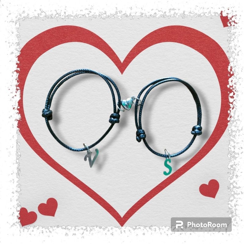 Gelang Couple Magnet Inisial Huruf