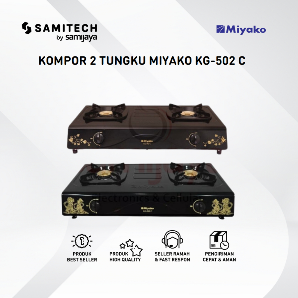 KOMPOR GAS MIYAKO 2 TUNGKU KG-502C  / KG 502C / KG 502 C BERGARANSI