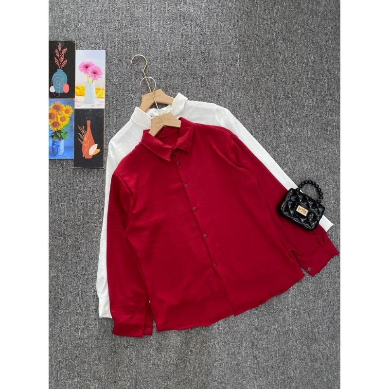 KEMEJA WANITA MERAH PUTIH