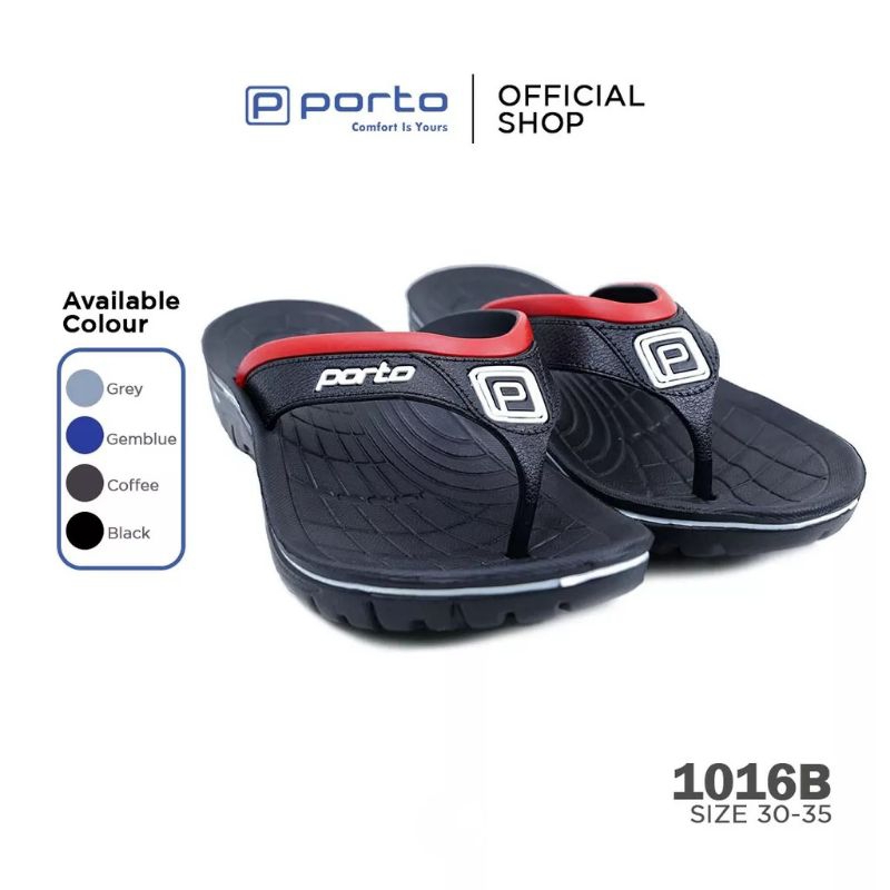 Porto 1016B - Sandal Jepit Anak Laki-Laki Umur 5-8 Sandal Karet Anti Slip Empuk Ringan