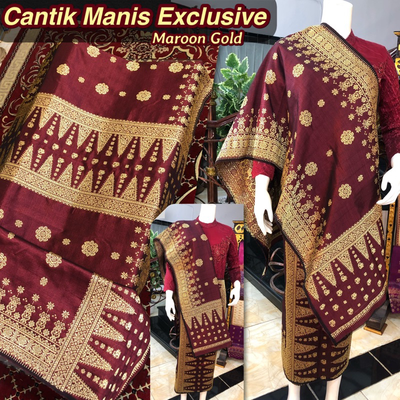 Songket Cantik Manis Exclusive Maroon Gold /songket tenun asli palembang /ilham songket palembang /s