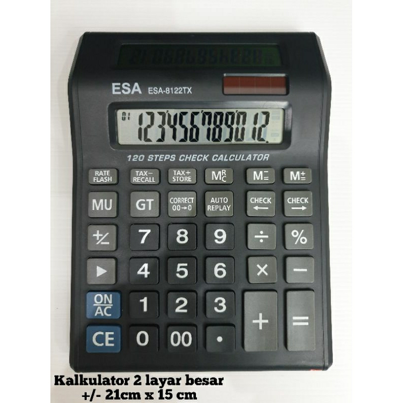 

Kalkulator 2 Layar Besar ESA 8122TX bateray AA