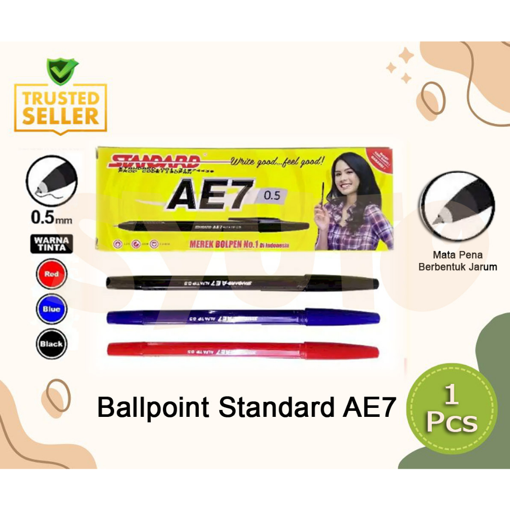 

(1pcs) Ballpoint / Pulpen / Bolpen Standard AE7