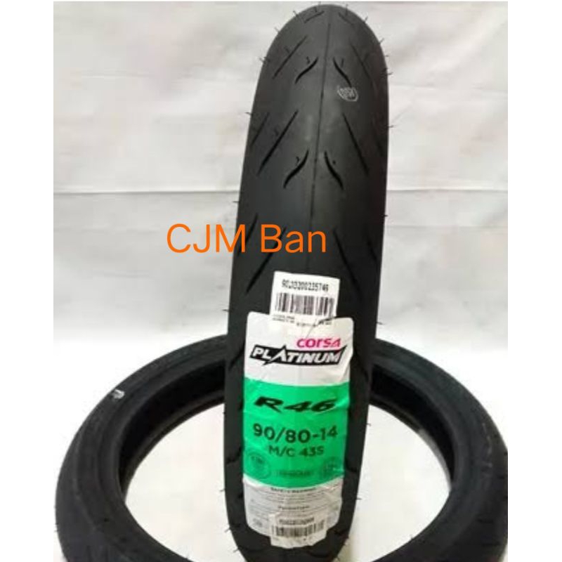 Ban Tubeless depan/ belakang Corsa R46 platinum 90/80-14 for Vario 125/150/110/Beat F1/esp/pop/stree