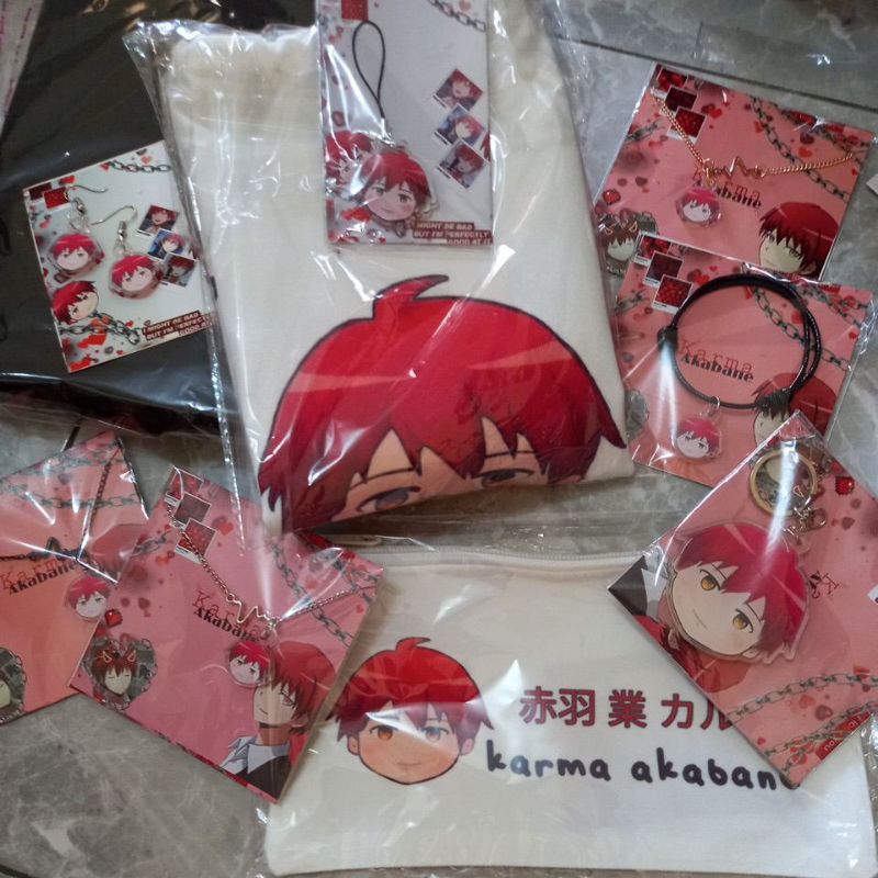 Totebag karma akabane tas gendong phone strap ganci keychains tempat pinsil gelang karma akabane