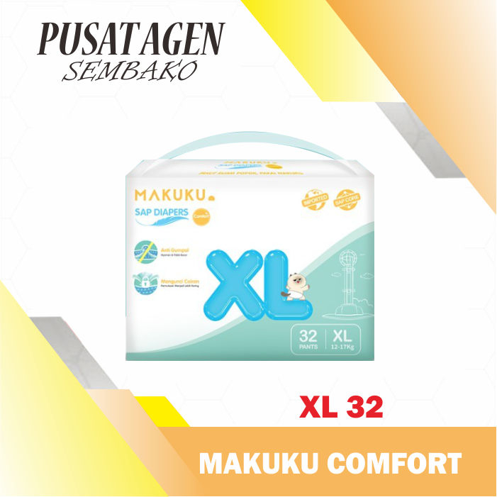 MAKUKU AIR DIAPERS COMFORT PANTS XL32 POPOK CELANA BAYI XL 32