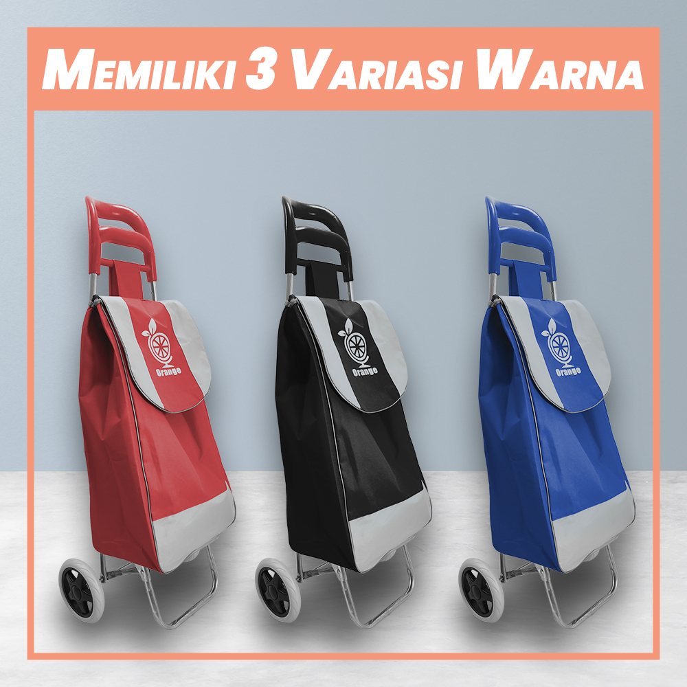 TROLI BELANJA LIPAT KERANJANG SUPERMARKET TAS TROLI BELANJA TROLLEY RODA