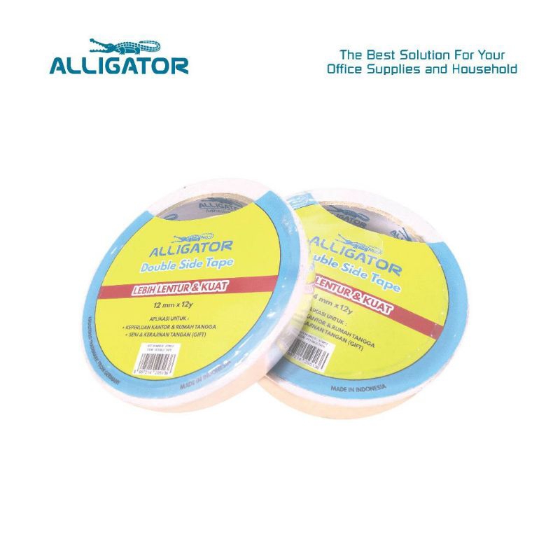 

Alligator Double Tape 12mm X 12 Yard / Double Tape Alligator / Double Tape Kertas