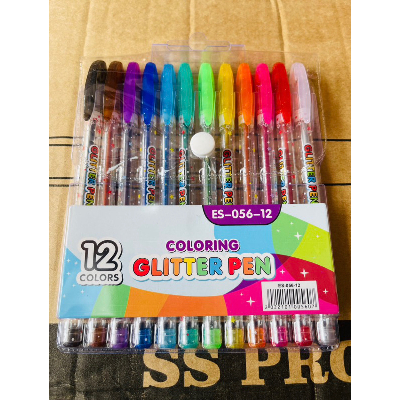 

12pcs PULPEN GEL GLITTER NON KARAKTER | PULPEN GEL 12WARNA | PENA GEL 12 WARNA