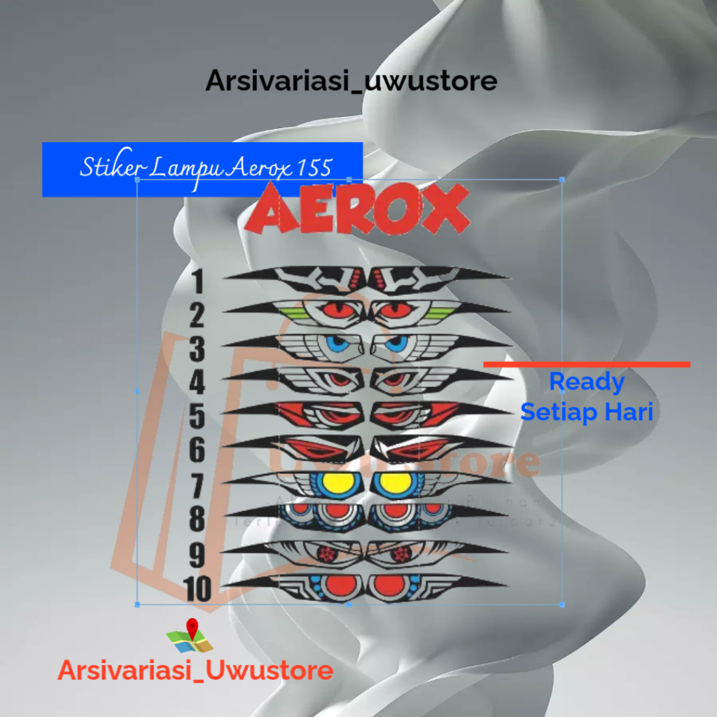 STIKER CUTTING VARIASI LAMPU MOTOR AEROX CUSTOME