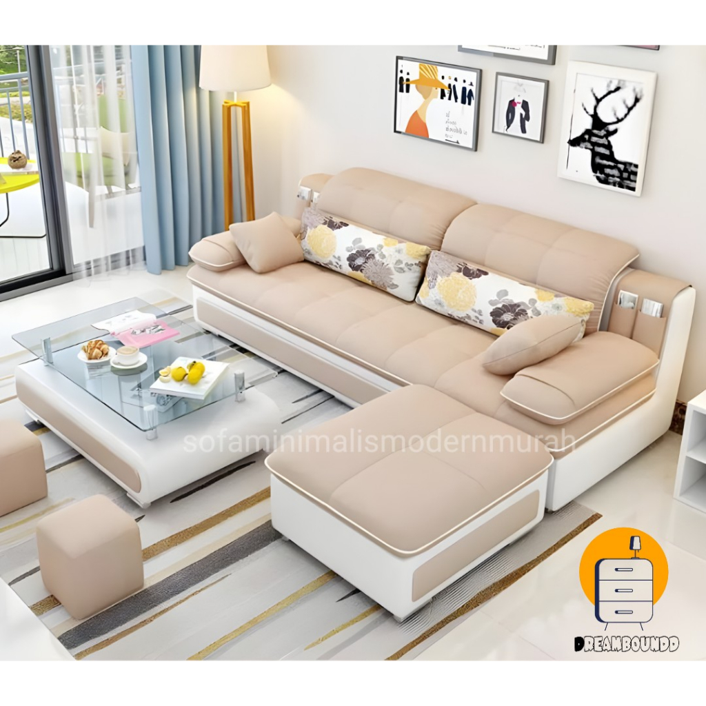 Sofa Minimalis Ruang Tamu Kecil - Sofa L Putus - Sofa Bed