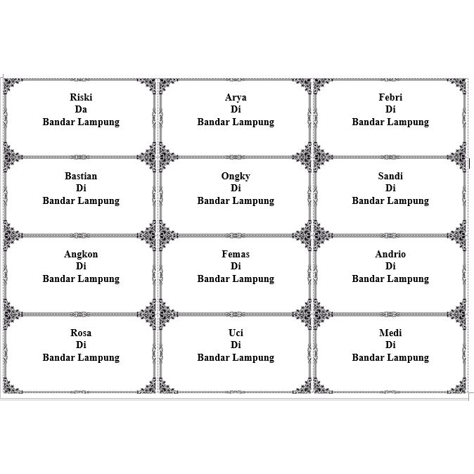 Label Undangan Desain Custom