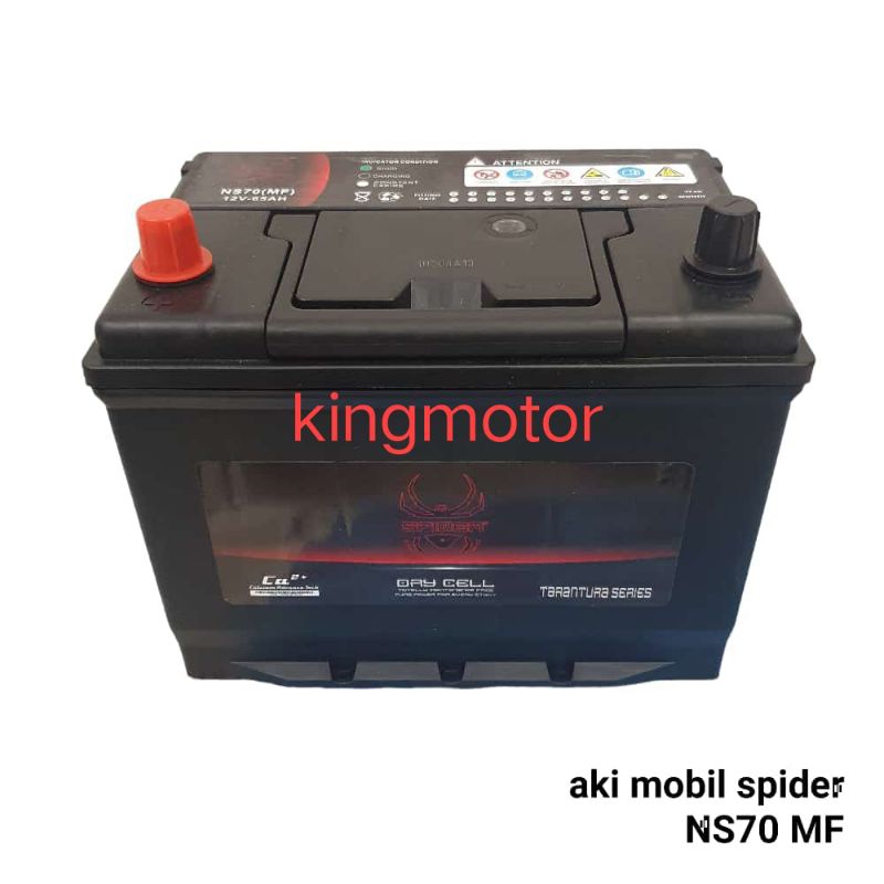 AKI BATERAI KERING MOBIL NS70 MF NS 70 MF 12V 65 AH SPIDER TARANTULA SERIES KUALITAS TERBAIK ORI