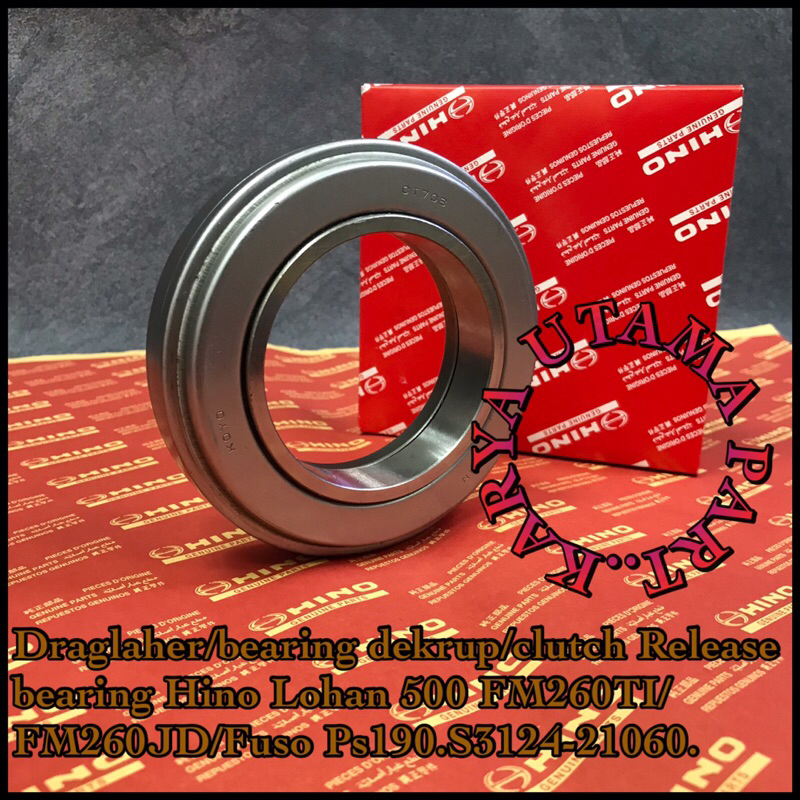 Draglaher/Bearing Dekrup/Clutch Release Bearing Hino Lohan 500 FM260TI/FM260JD/Fuso PS190 S3124-2106