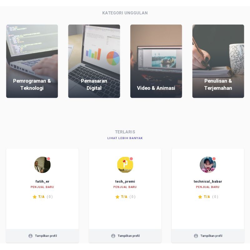 Jasa Pembuatan Website Marketplace untuk Freelancer