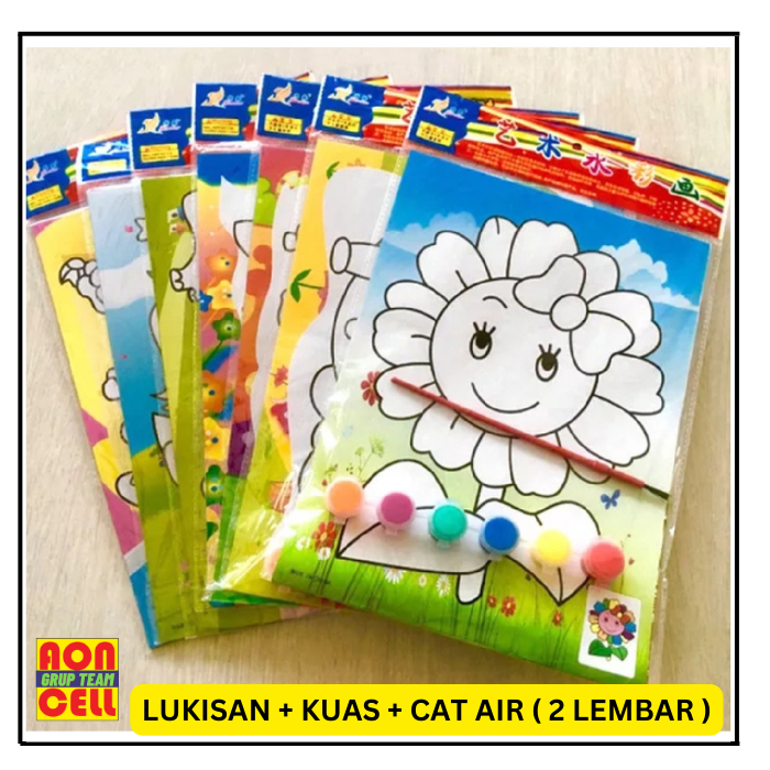 

LUKISAN PLUS KUAS PLUS CAT AIR 2 LEMBAR KERAJINAN TANGAN ANAK MELUKIS