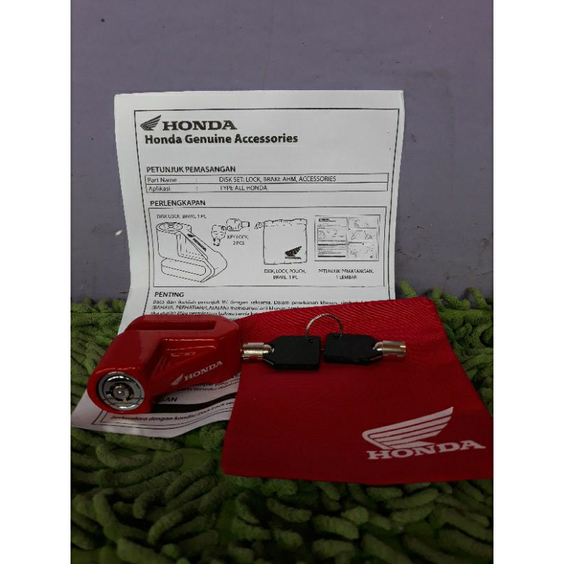 GEMBOK KUNCI CAKRAM SEPEDA MOTOR ORI AHM HONDA