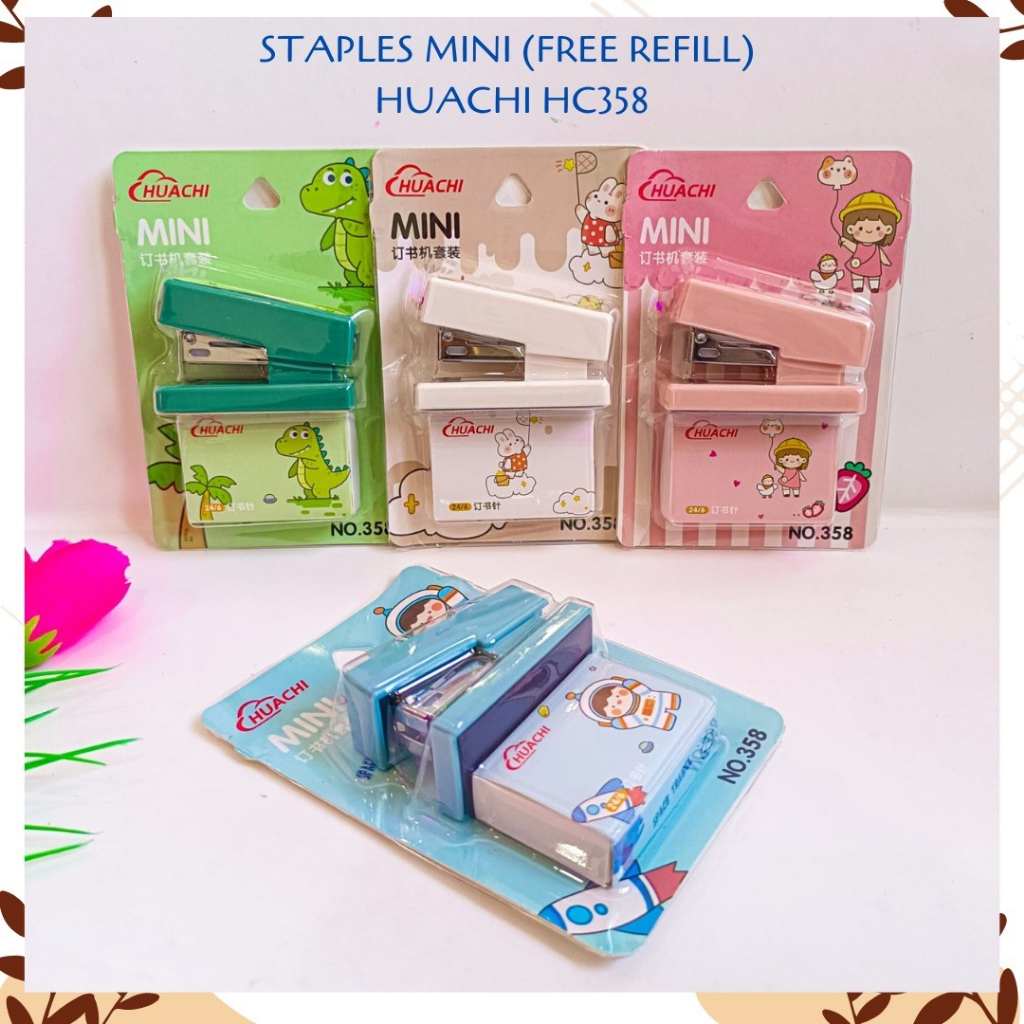 

STAPLES MINI FREE REFILL 2 IN 1 PAKET ALAT-ALAT SEKOLAH AESTHETIC KOREA HUACHI HC358 TERMURAH COD TERJANGKAU STAPLES