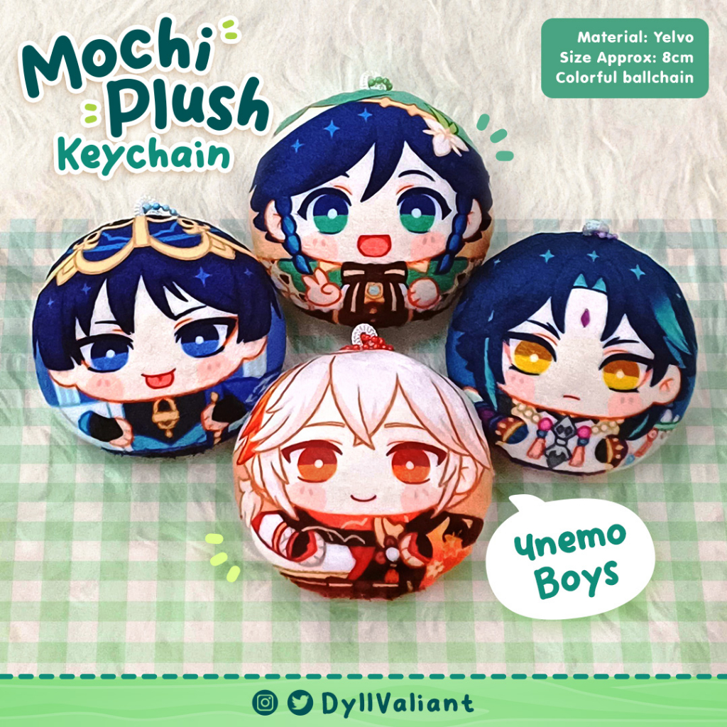 MOCHI PLUSH KEYCHAIN Venti Kazuha Wanderer Xiao, Alhaitham Kaveh Cyno Tighnari Wriothesley Neuvillet