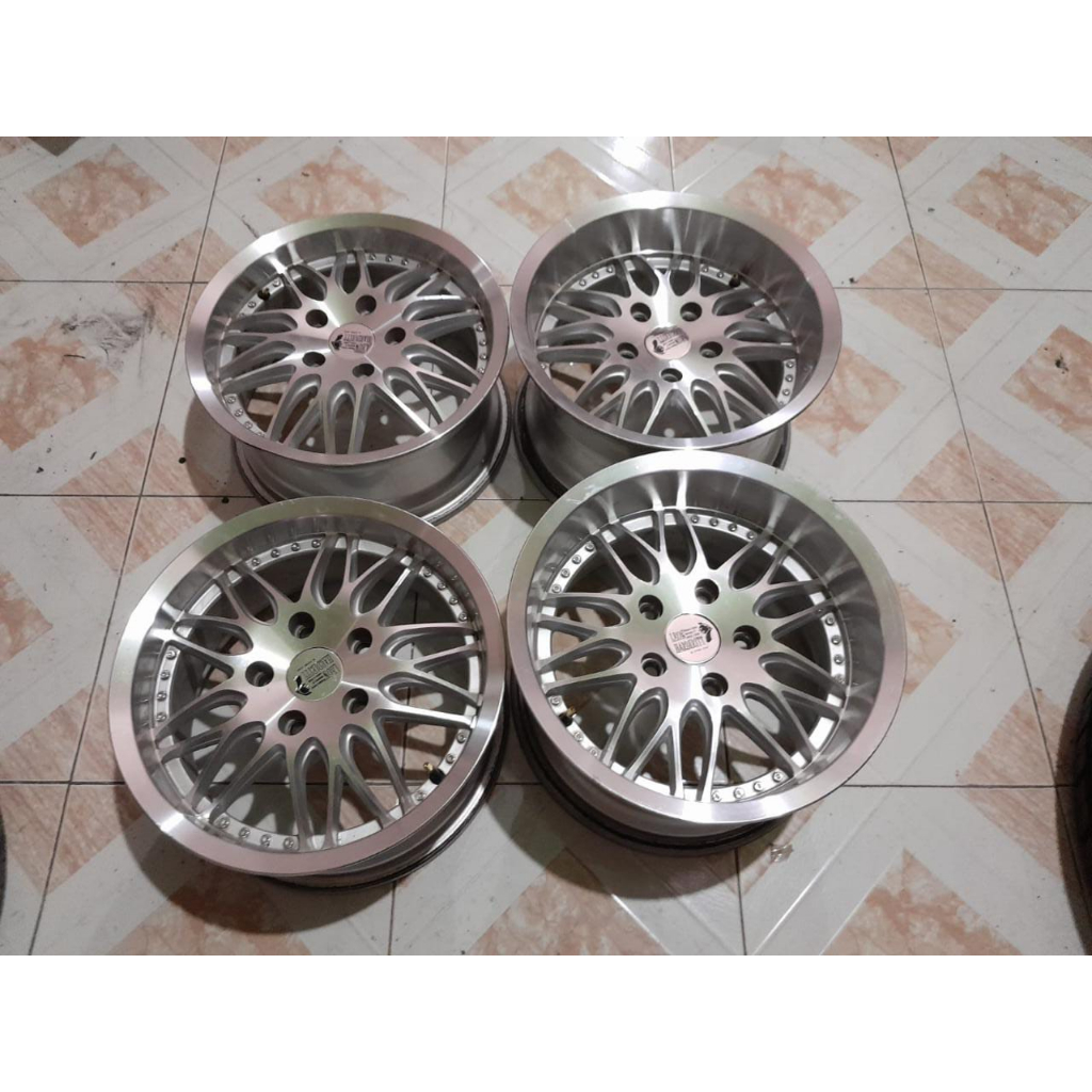 Velg Mobil Seken Racing Celong Lubang 5 Ring 15 Lebar 7/8,5 Silver Polish Pnp Ertiga Inova Xpander L