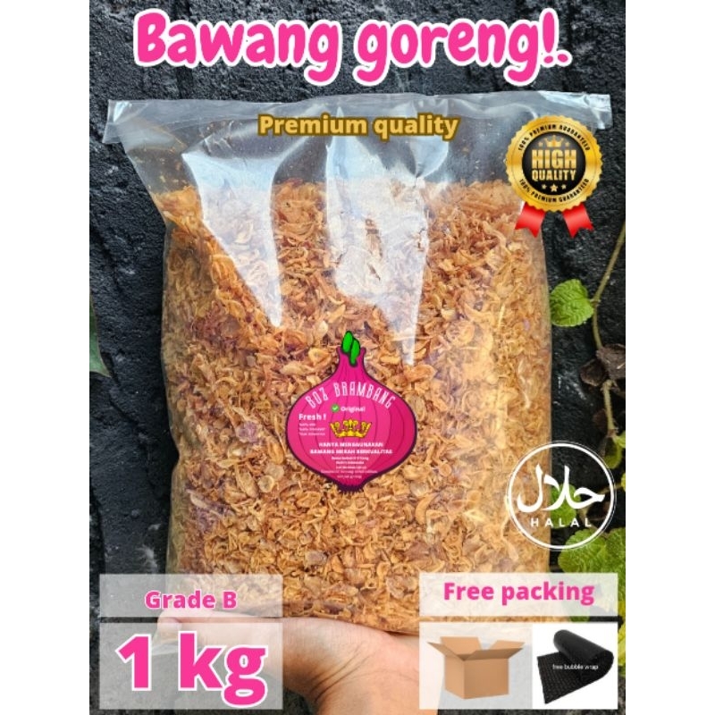 

BAWANG MERAH GORENG [B] 1KG /BRAMBANG GORENG GRADE B enak,gurih dan renyah